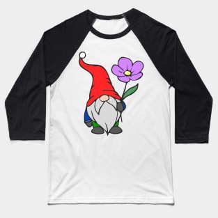 Gnome Holding A flower Baseball T-Shirt